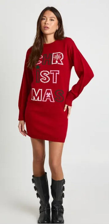Eliana Paris Festive Letter Knit Dress