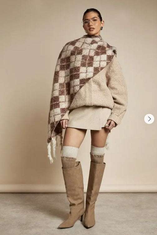 Textured Wool-Look Bomber