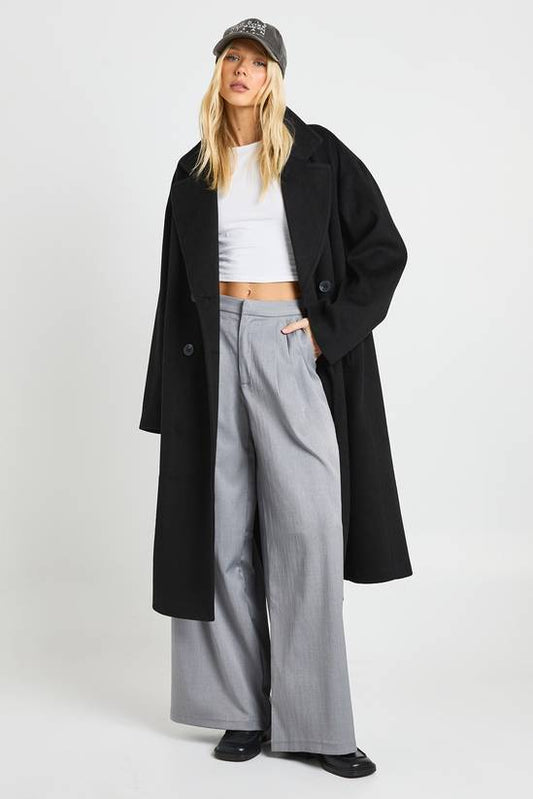 Double Breasted Wool Look Coat