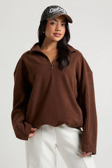 Polar Fleece Half Zip Funnel Neck Sweatshirt