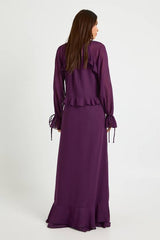 Ruffle Front Smock Maxi Dress