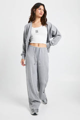 Brushed Rib Minimal Waistband Wide Leg Trouser