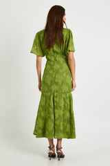 Burnout Floral Angel Sleeve Midaxi Dress