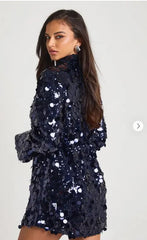 Sequin Disc Shirt Dress