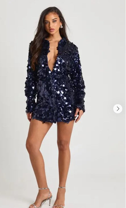 Sequin Disc Shirt Dress
