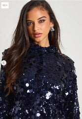 Sequin Disc Shirt Dress
