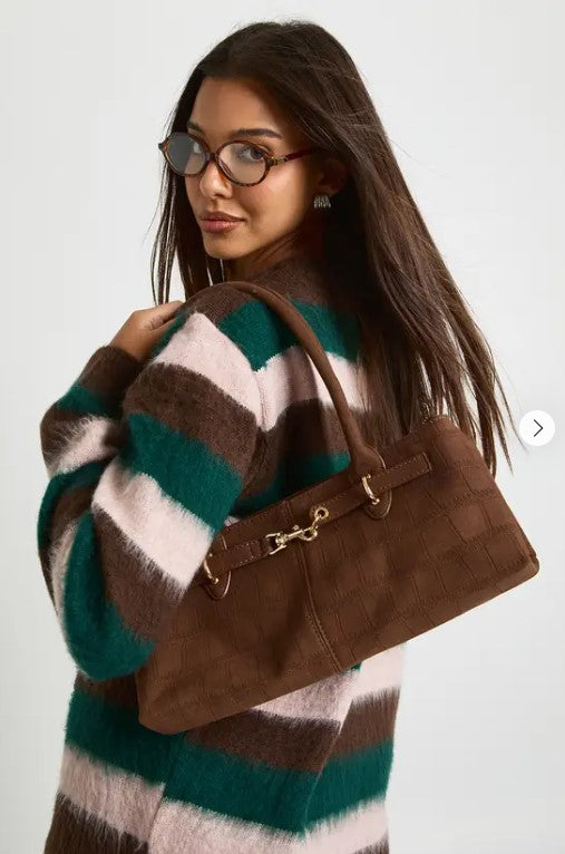 Shoulder bag with croc buckle detail