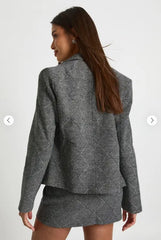 Premium Double-Breasted Herringbone Blazer