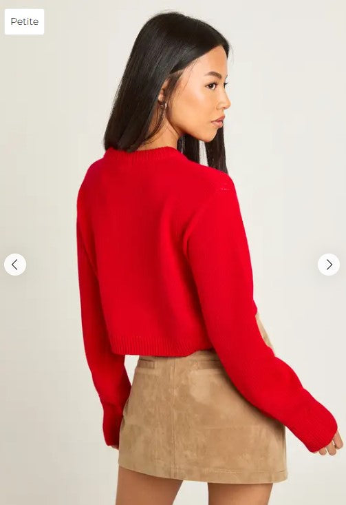 Petite “I ❤️ Santa” Christmas Sweater