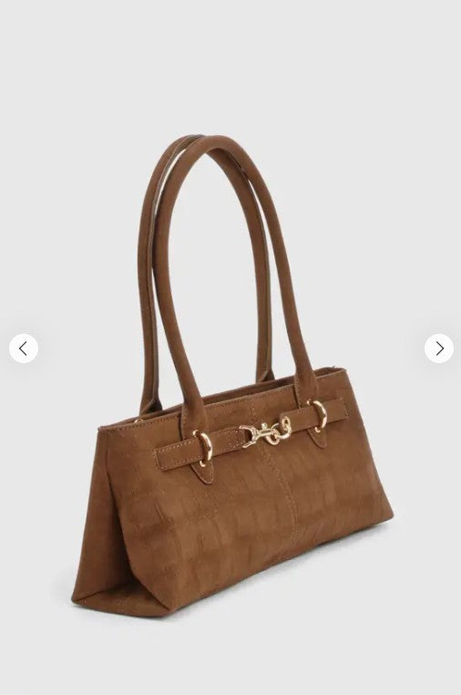 Shoulder bag with croc buckle detail