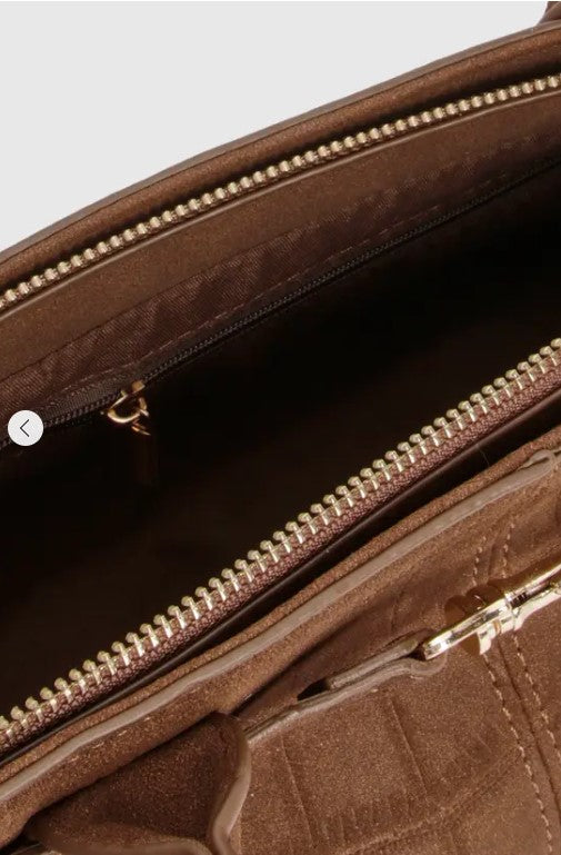 Shoulder bag with croc buckle detail