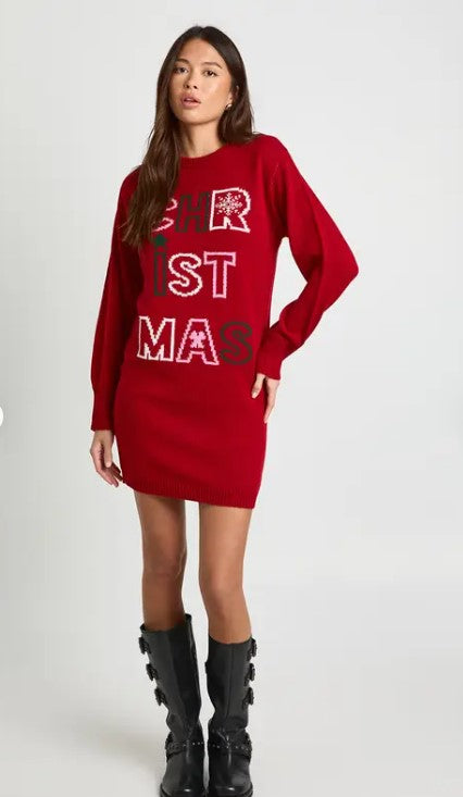 Eliana Paris Festive Letter Knit Dress