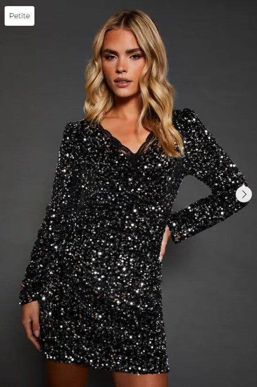 🌟 Petite Lace Luxe Sequin Mini