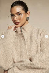 Textured Wool-Look Bomber