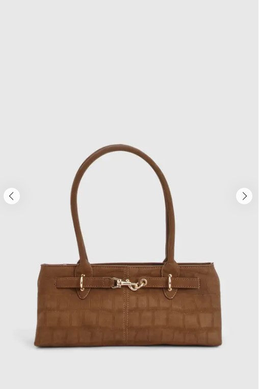 Shoulder bag with croc buckle detail