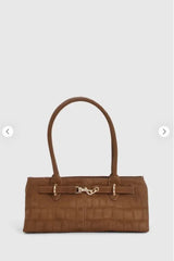 Shoulder bag with croc buckle detail