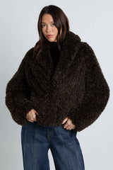 Shawl Collar Faux Fur Coat