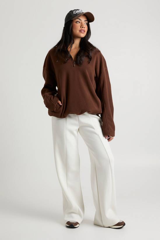 Polar Fleece Half Zip Funnel Neck Sweatshirt