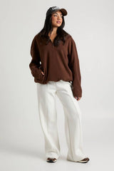 Polar Fleece Half Zip Funnel Neck Sweatshirt