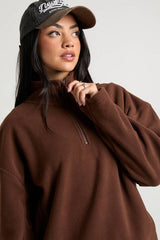 Polar Fleece Half Zip Funnel Neck Sweatshirt
