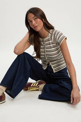 High Waist Loose Fit Carpenter Wide Leg Jean