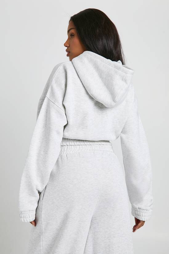 Cropped Double Zip Cinched Waist Hoodie