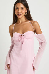 Chiffon Long Sleeve Mini Dress