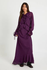 Ruffle Front Smock Maxi Dress