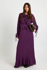 Ruffle Front Smock Maxi Dress